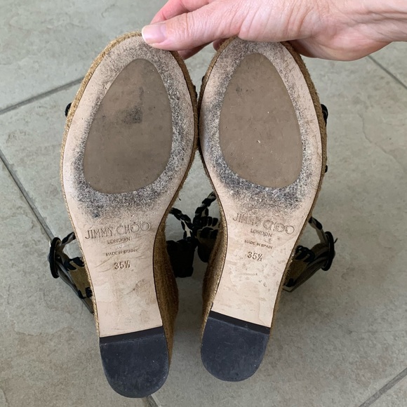 Jimmy Choo suede espadrille sandals, size 5 1/2 - Picture 4 of 6